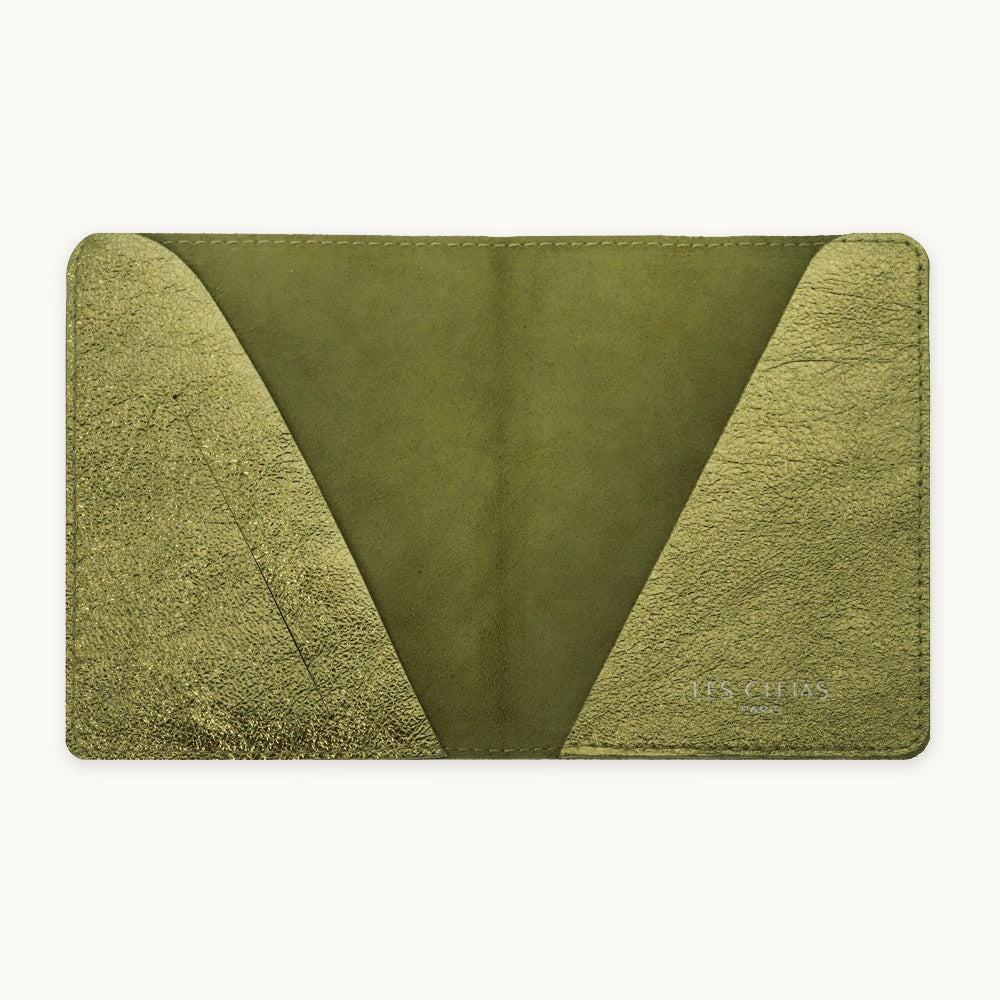 Khaki Leather Passport Cover