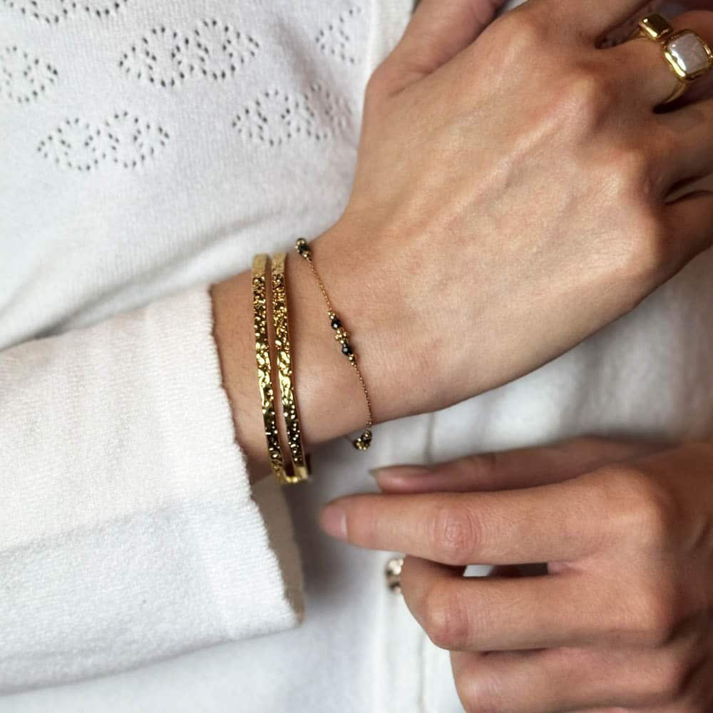 Elinette Hammered Double Bangle