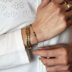 Elinette Hammered Double Bangle