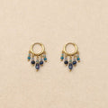 Emeria Stone Tassel Hoop Earrings