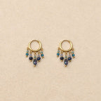 Emeria Stone Tassel Hoop Earrings