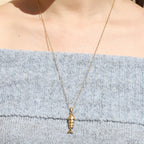 Pirelle Movable Tail Fish Long Necklace