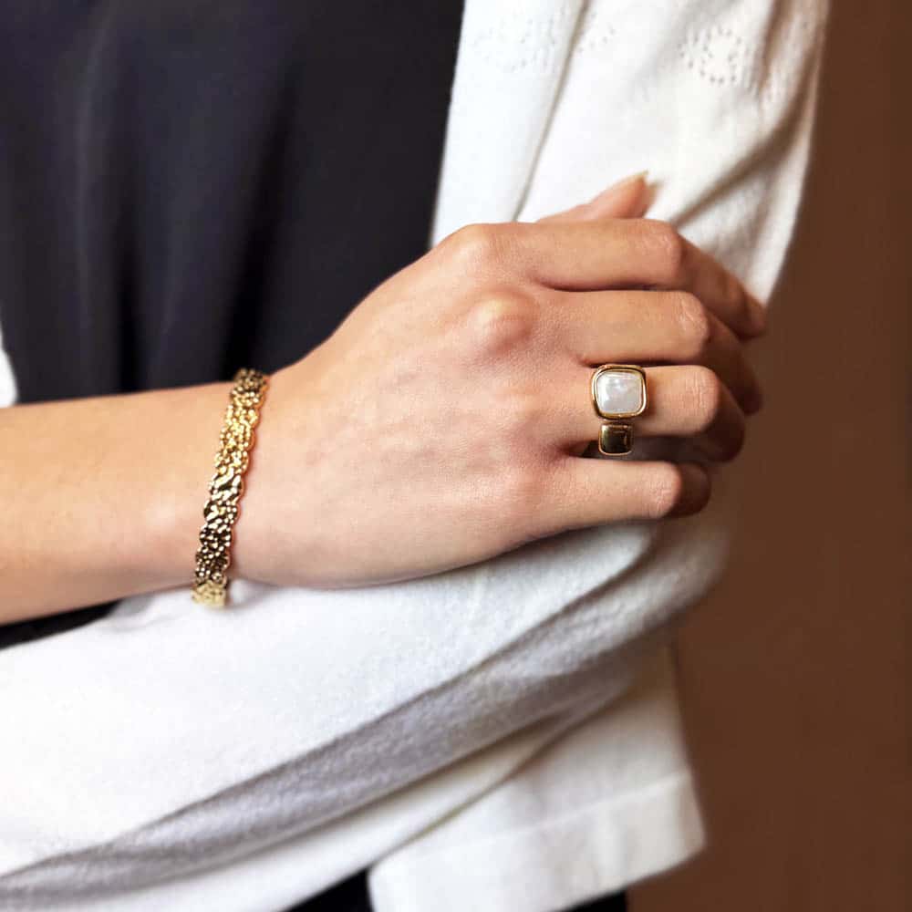 Solina mother-of-pearl 2 Squares Ring