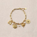 Almira floral charms pearls bracelet