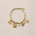 Almira floral charms pearls bracelet