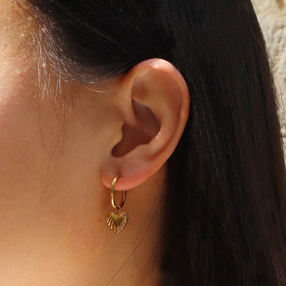 Emille Striped Heart Earrings