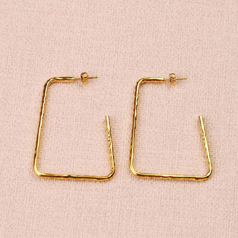 Orsel textured thin Rectangular Earrings