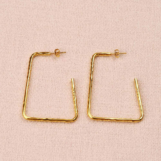 Orsel textured thin Rectangular Earrings