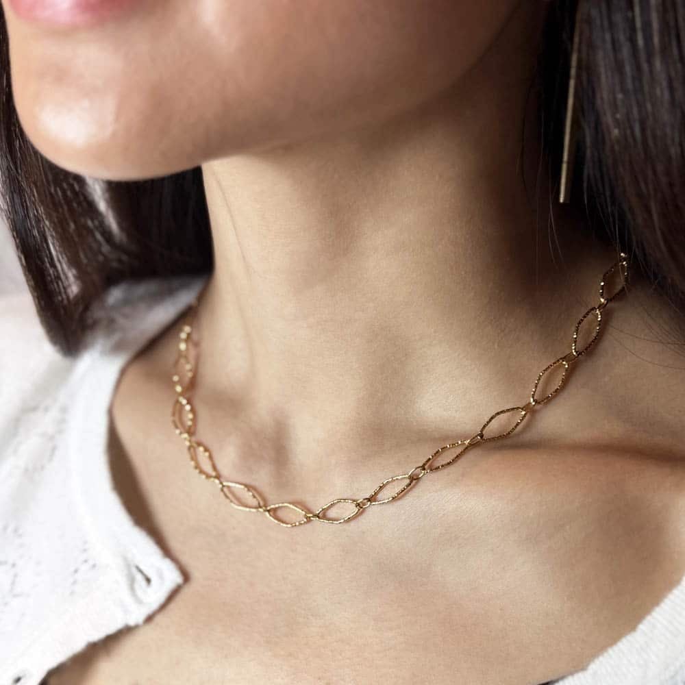 Garance II Diamond-Shaped Links Necklace