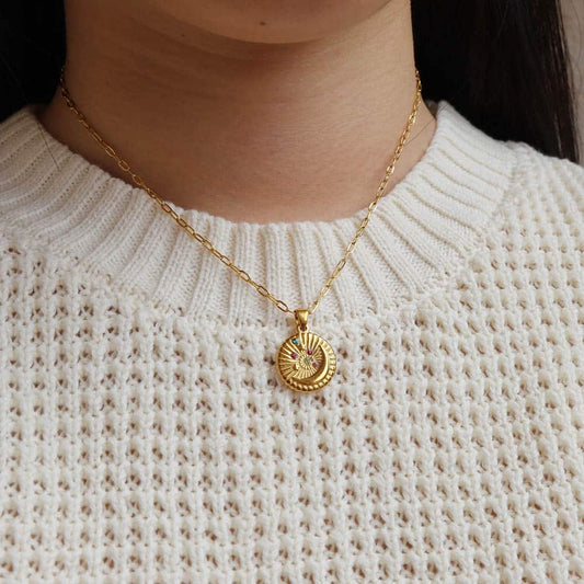 Noelys moon multi-colored rhinestones Necklace