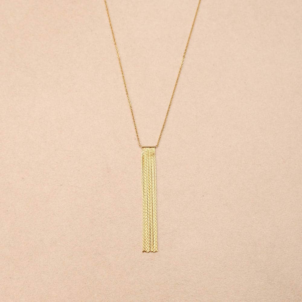 Sylviane Chain Fringe Long Necklace