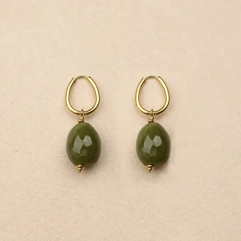 Ophea large hoop resin bead Earrings