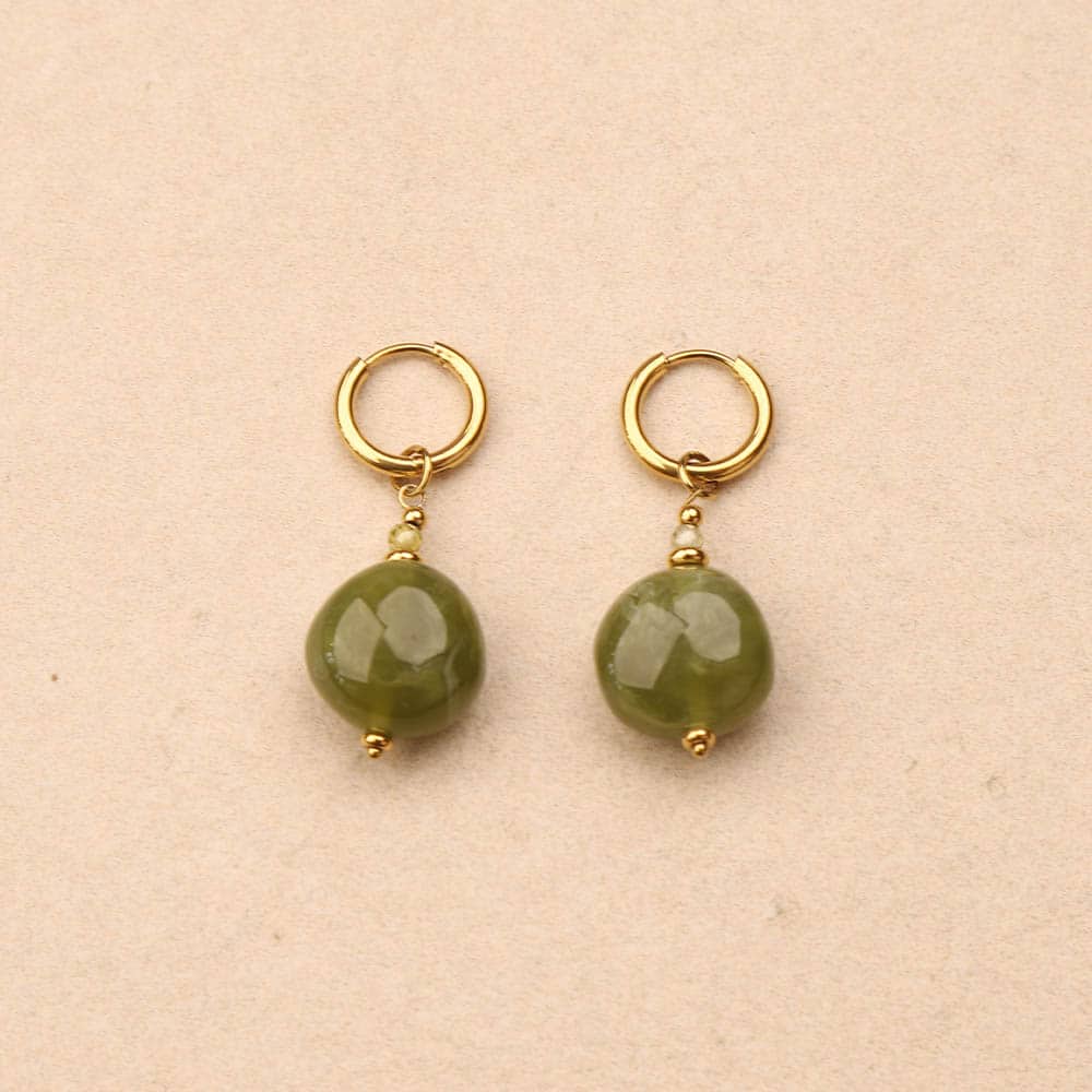 Eclyra small hoop resin bead Earrings