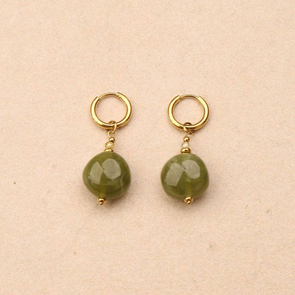 Eclyra small hoop resin bead Earrings