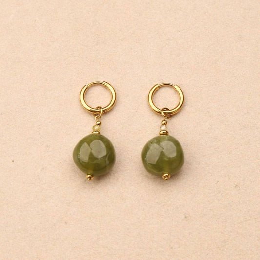 Eclyra small hoop resin bead Earrings