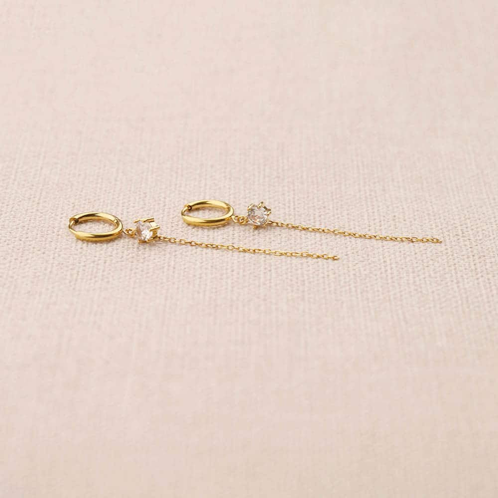 Onysse dangling rhinestone chain earrings