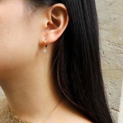 Onysse Dangling Rhinestone Chain Earrings