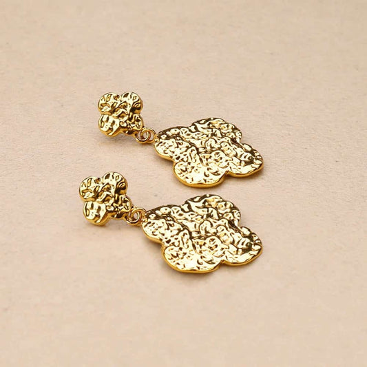 Lucine Hammered Clover Earrings