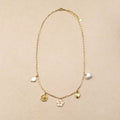 Cleophee white flower pendant necklace