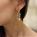 Luminee Pearl Charms Chain Earrings