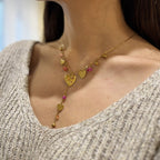Amalthée Heart Charms Y Necklace