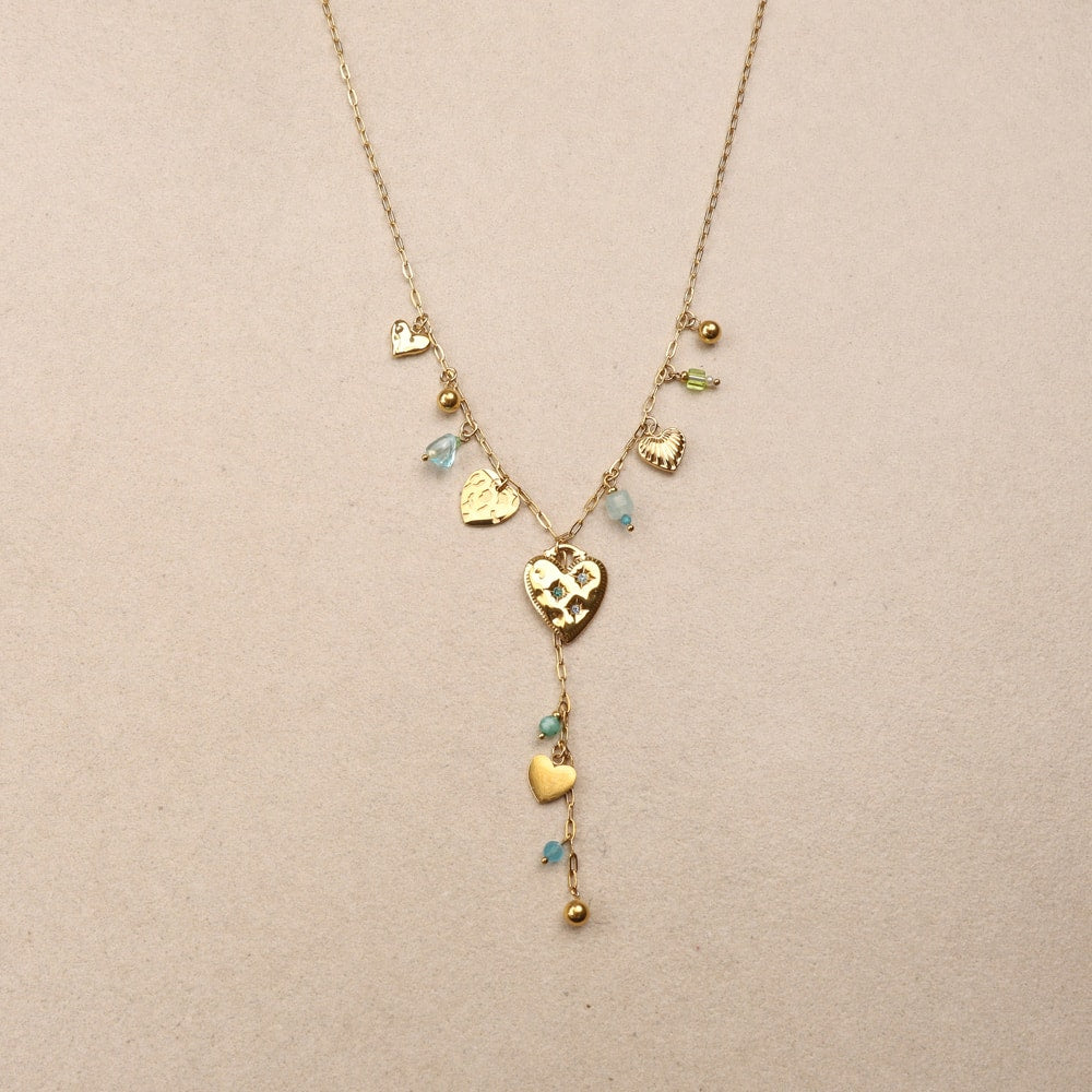 Amalthée Heart Charms Y Necklace
