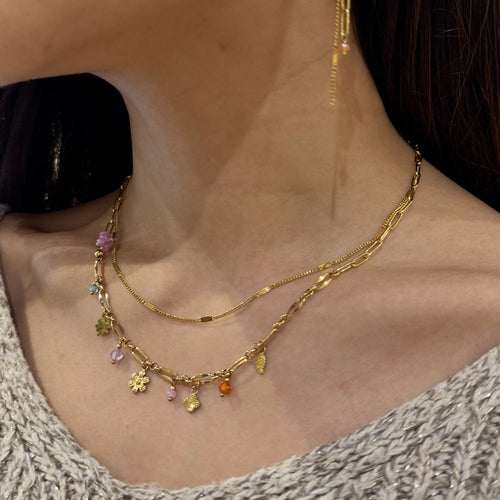 Thaleis Flower Double Row Necklace