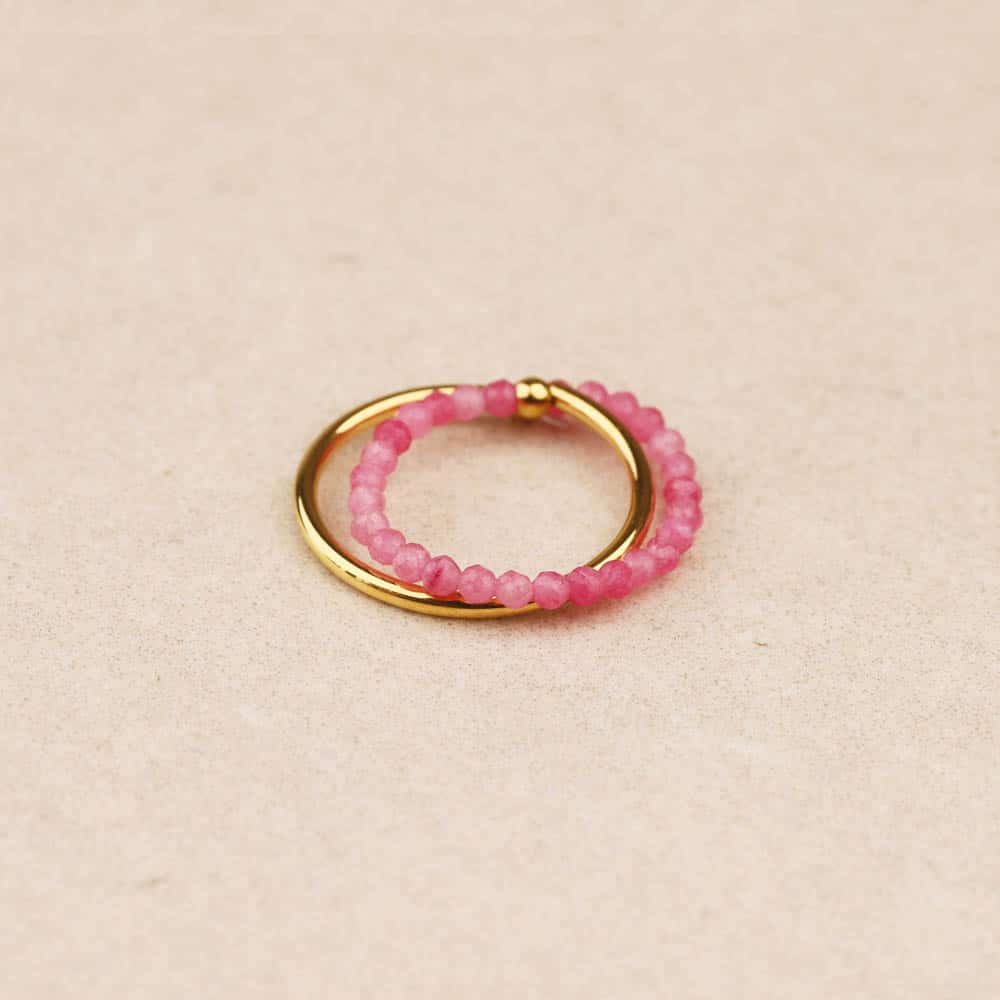 Duolith Gemstones Double-row Ring