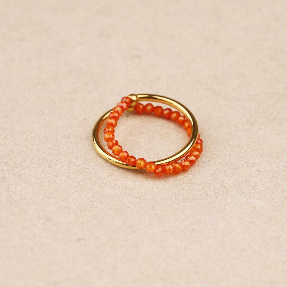 Duolith Gemstones Double-row Ring