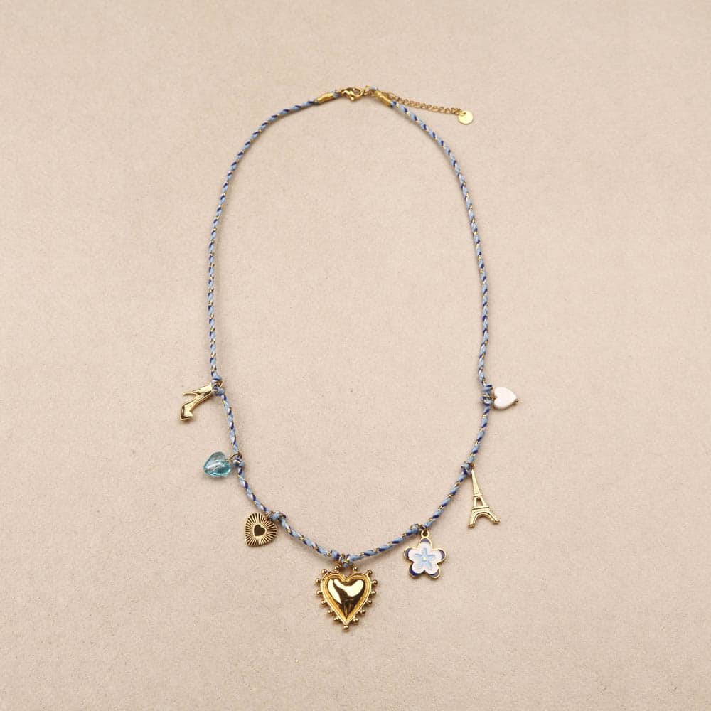 Irisa Eiffel Tower Braided Cord Necklace