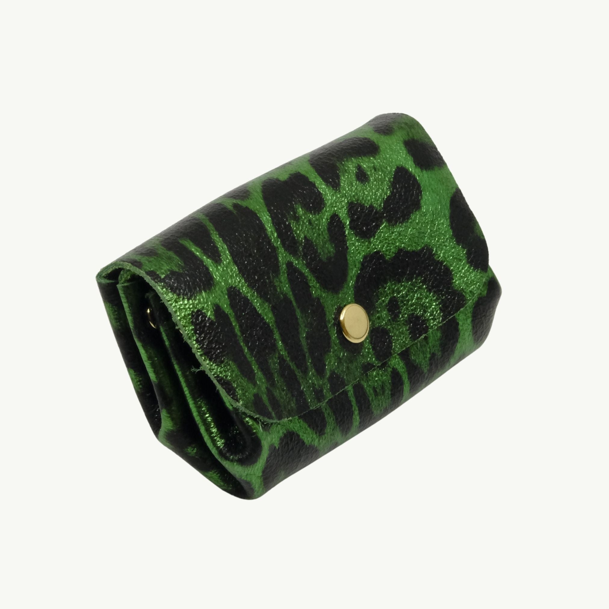 Green Leopard Accordion Wallet