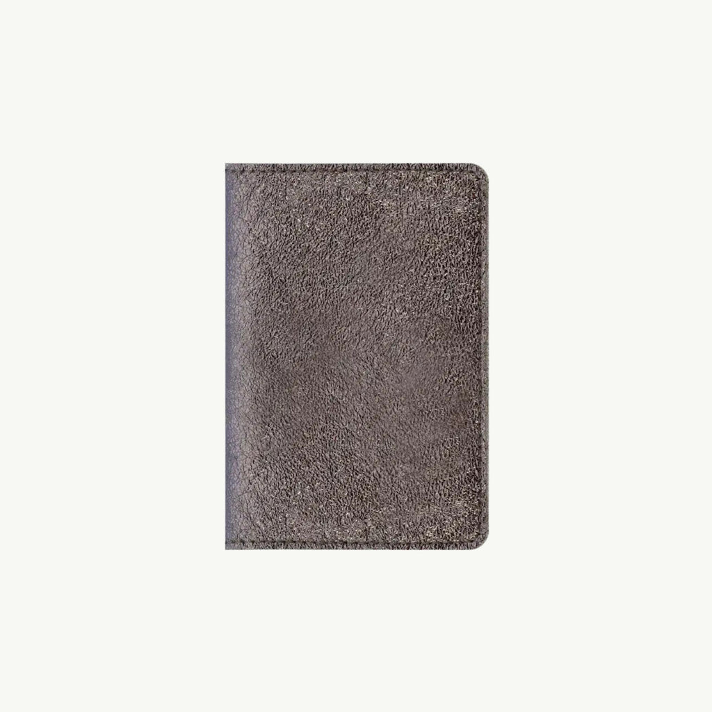 Gun Metal Leather Passport Cover