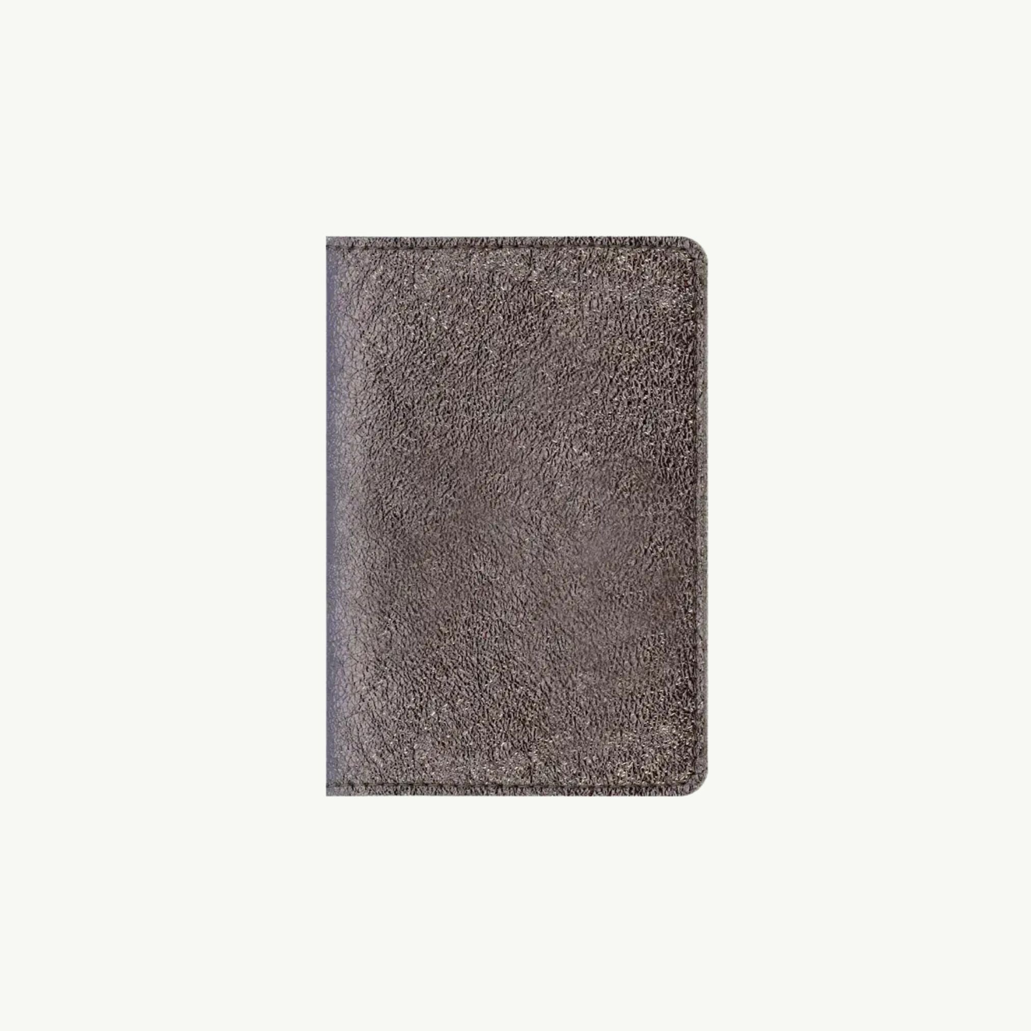 Gun Metal Leather Passport Cover