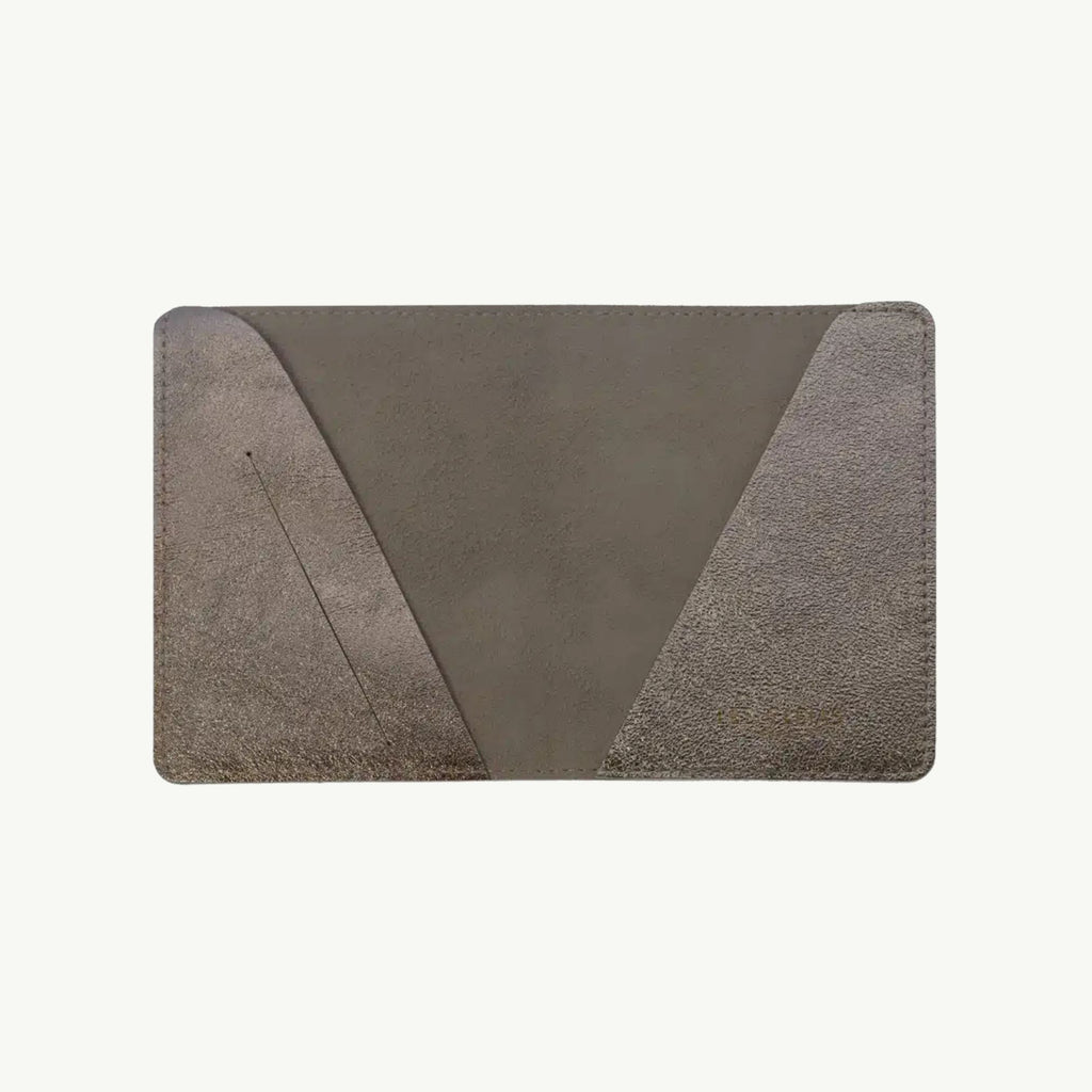 Gun Metal Leather Passport Cover