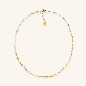 Short Gold Plated and Pearl Necklace