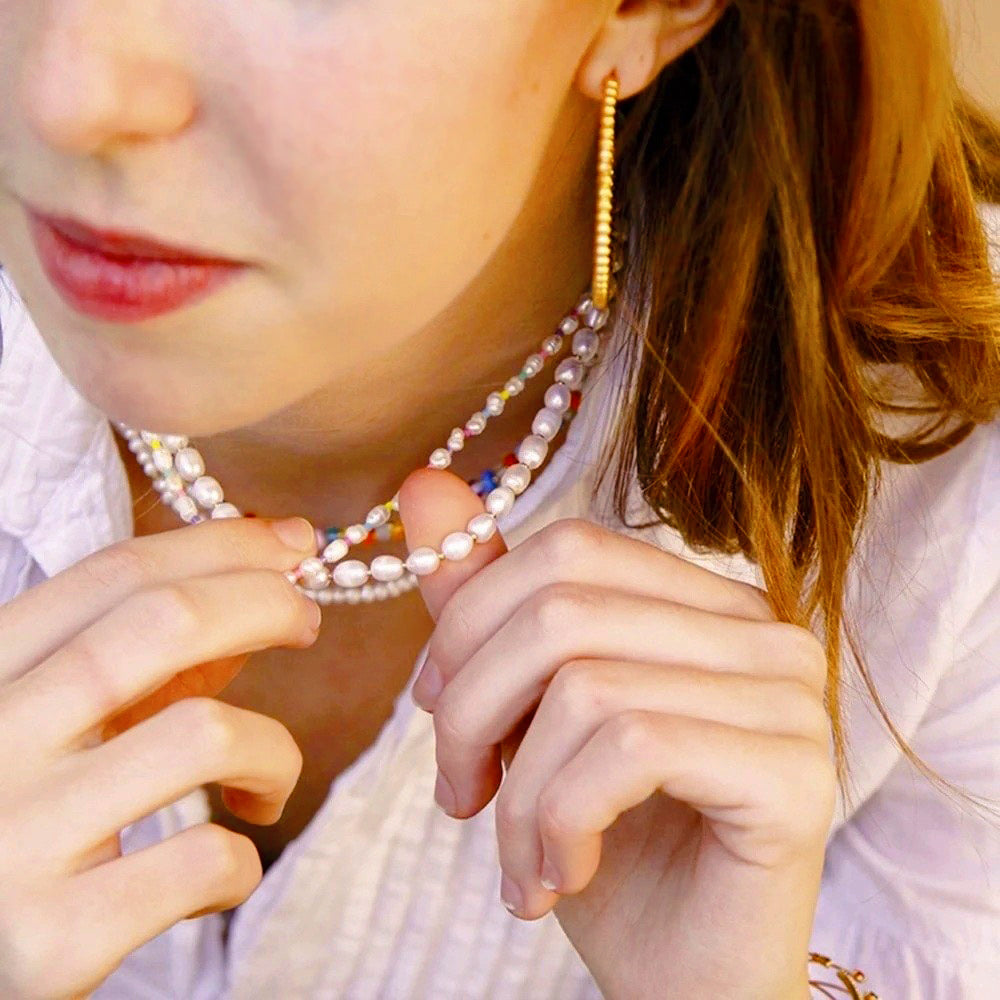 Ophélie I ST short necklace-big pearls