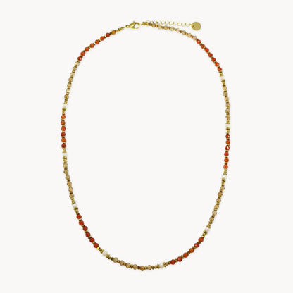 Gersende Crystal Bead Pearl Necklace