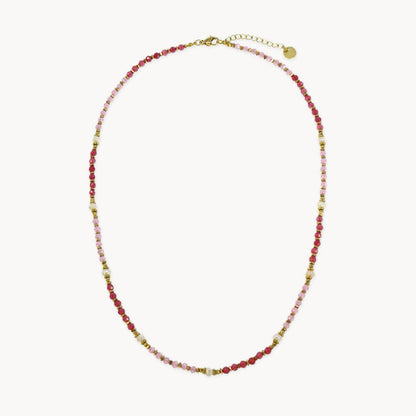 Gersende Crystal Bead Pearl Necklace