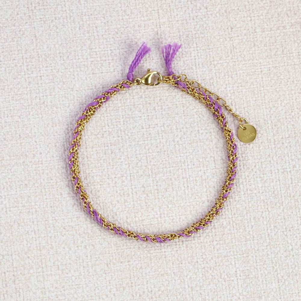 Amelle Braided Wires Gold Links Bracelet