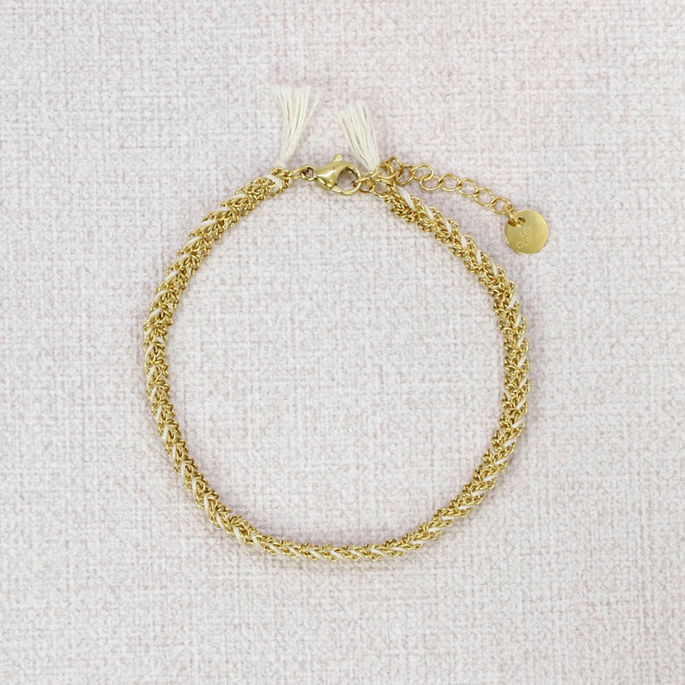 Amelle Braided Wires Gold Links Bracelet