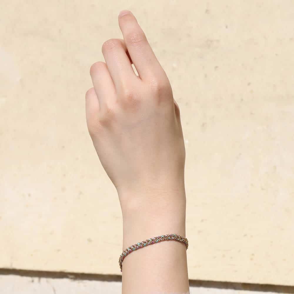 Amelle Braided Wires Gold Links Bracelet