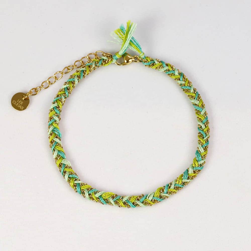 Amelle Braided Wires Gold Links Bracelet