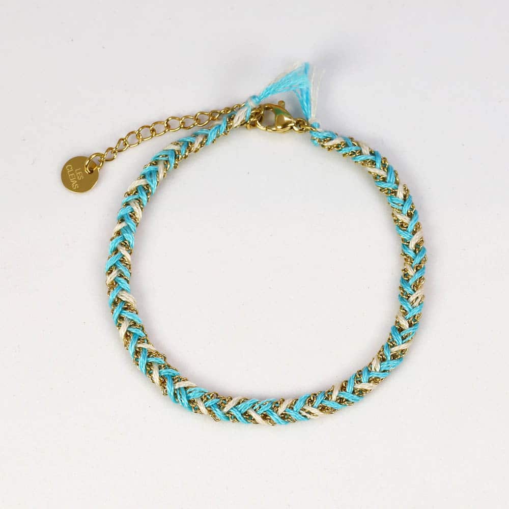 Amelle Braided Wires Gold Links Bracelet