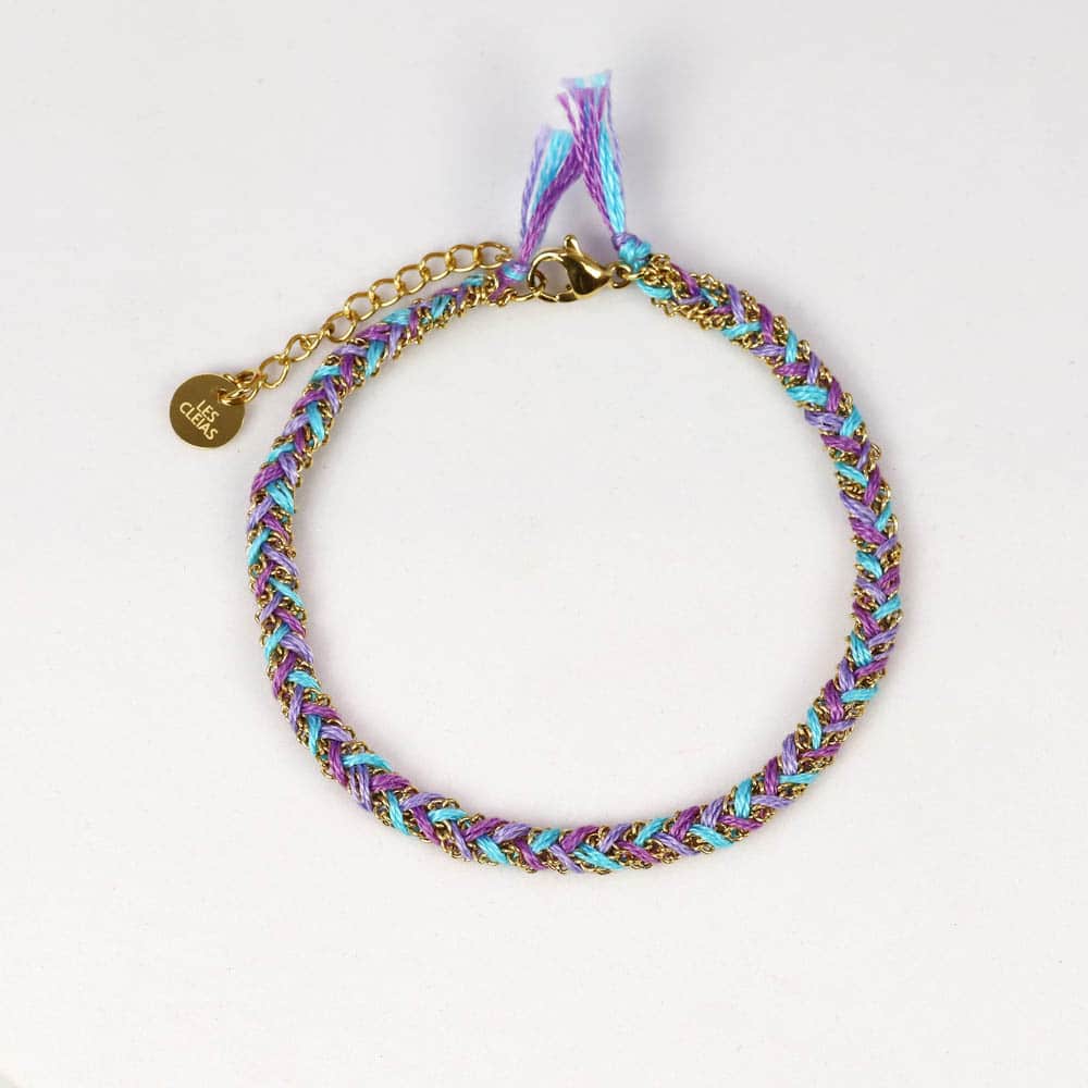 Amelle Braided Wires Gold Links Bracelet
