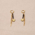 Aurivine gemstones heart chain Earrings