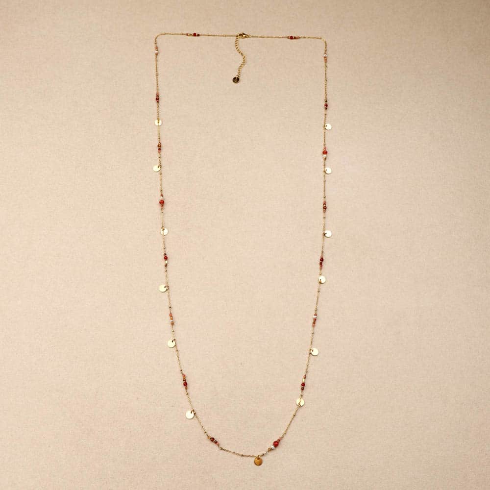 Nivaria multi stones pearl long necklace