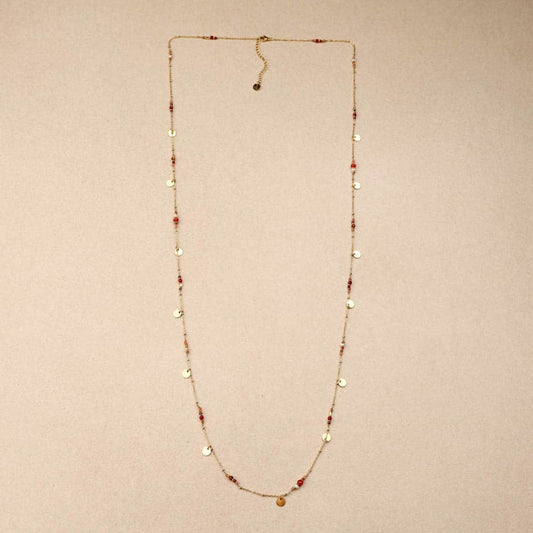 Nivaria multi stones pearl long necklace