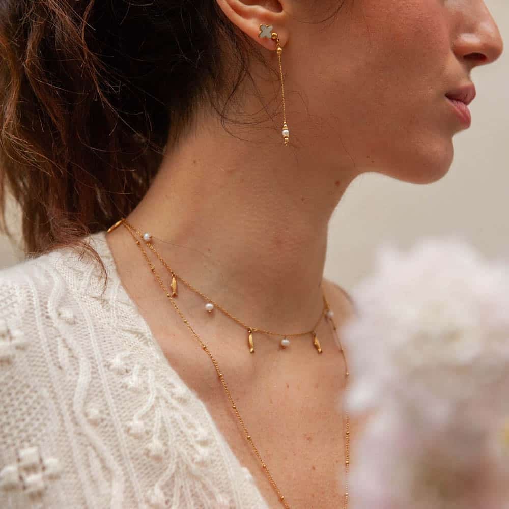 Syrene Pearl fish Charms Necklace