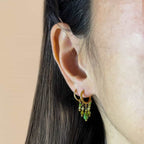 Emeria Stone Tassel Hoop Earrings