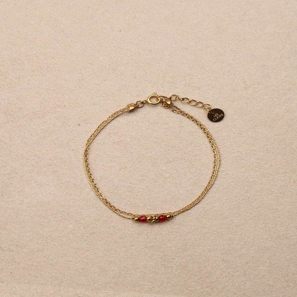Maïa Crystal Beads Double Chain Bracelet
